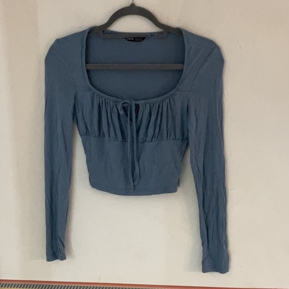 SHEIN Tops - SHEIN Long Sleeve Crop Top, Size XS, Blue
